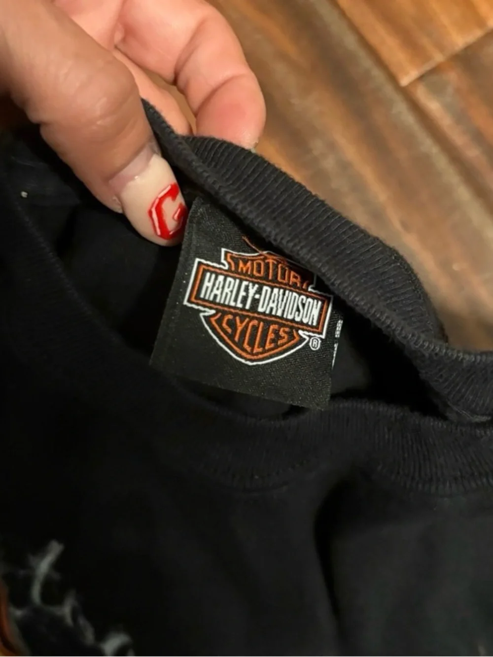 Harley‎ Davidson Eagle Flame Graphic Tee Black Biker Y2K Unisex (0138)